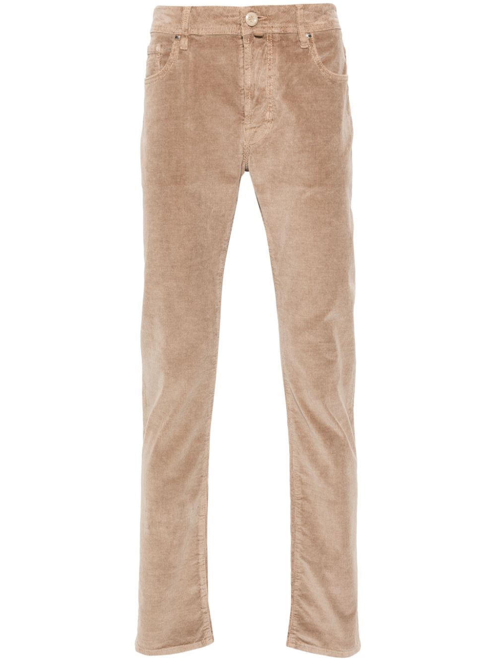 Men Regular-Fit & Straight Leg Pants Maison-Kitsune Jacob Cohën logo-embroidered Corduroy Trousers Neutrals