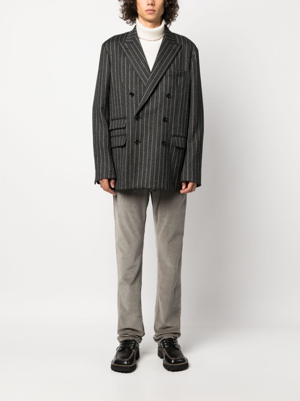 Men Regular-Fit & Straight Leg Pants Maison-Kitsune Jacob Cohën straight-leg Corduroy Trousers Grey