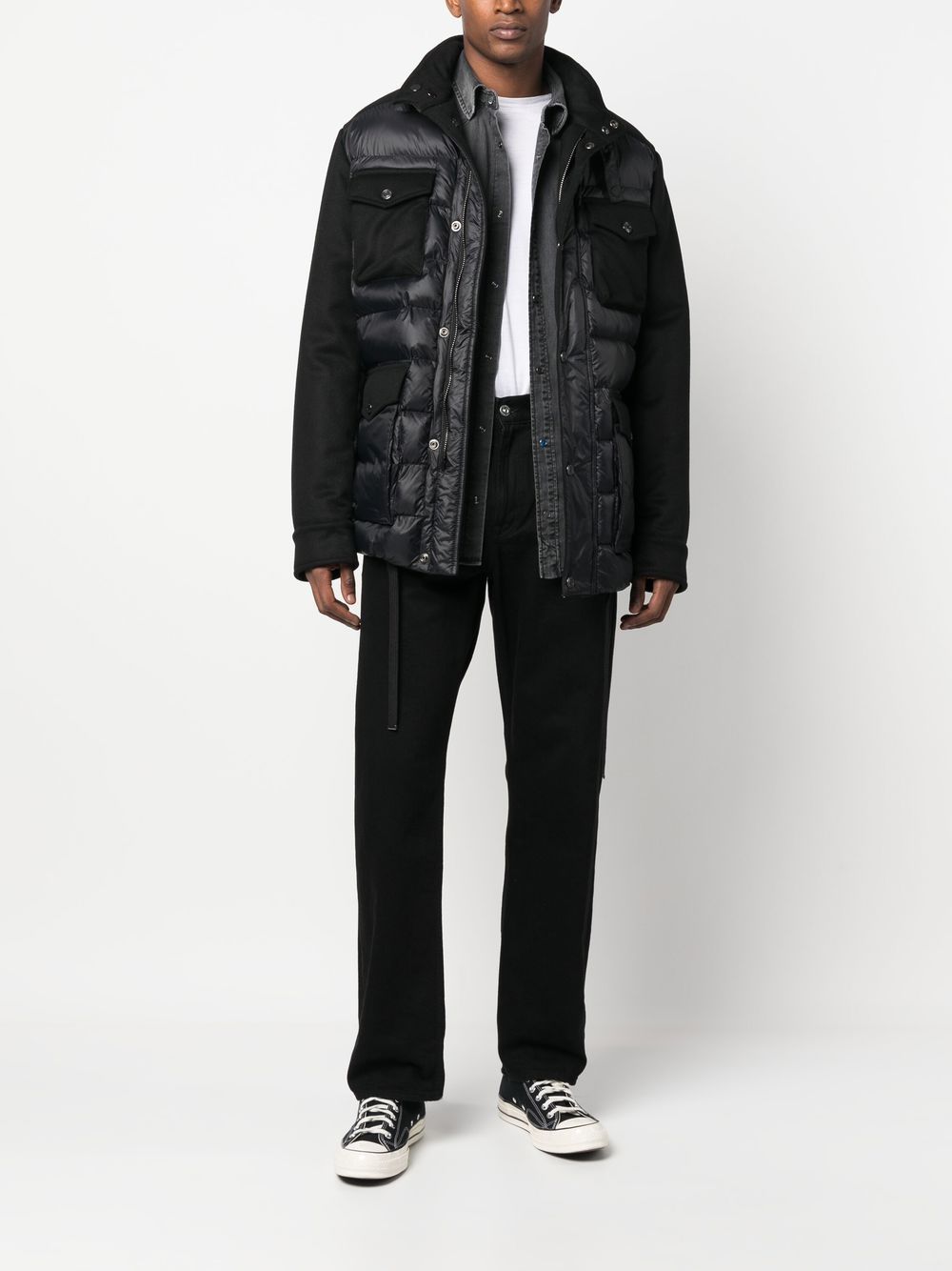 Jacob Cohën drawstring-hem Padded Coat Black Maison-Kitsune Men Down Jackets