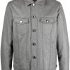 Maison-Kitsune Jacob Cohën button-up Padded Jacket Grey Men Down Jackets