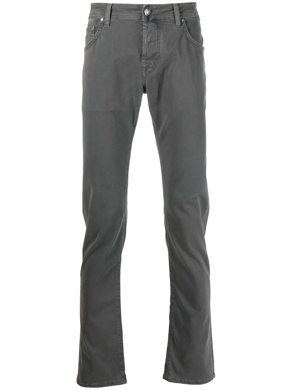 Jacob Cohën scarf-detail five-pocket slim-cut Trousers Grey Maison-Kitsune Men Skinny Pants