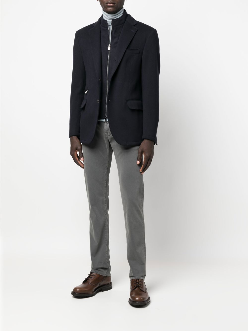 Jacob Cohën scarf-detail five-pocket slim-cut Trousers Grey Maison-Kitsune Men Skinny Pants
