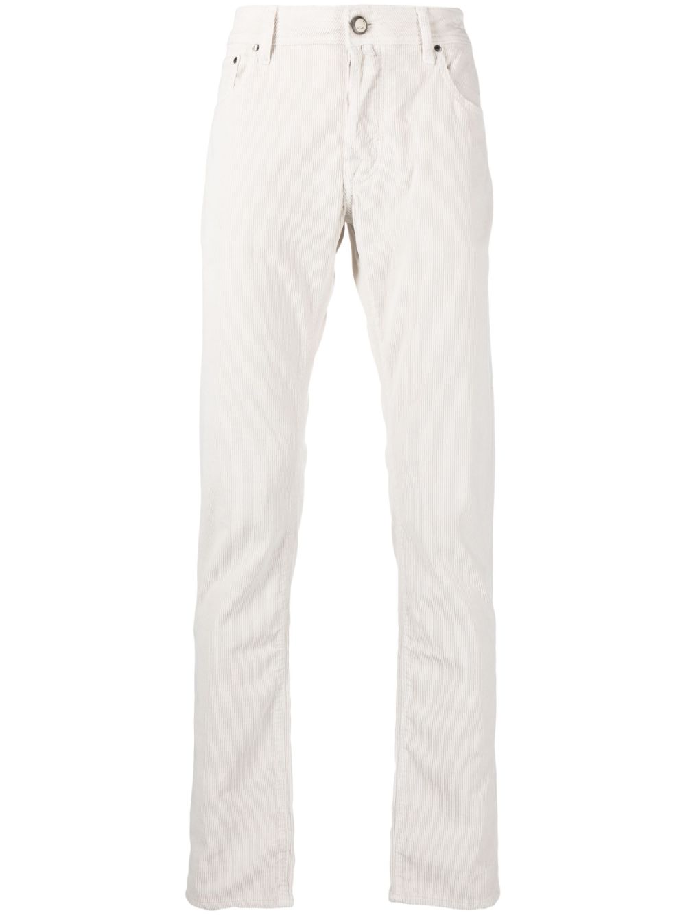 Jacob Cohën low-rise slim-cut Corduroy Trousers White Men Regular-Fit & Straight Leg Pants Maison-Kitsune