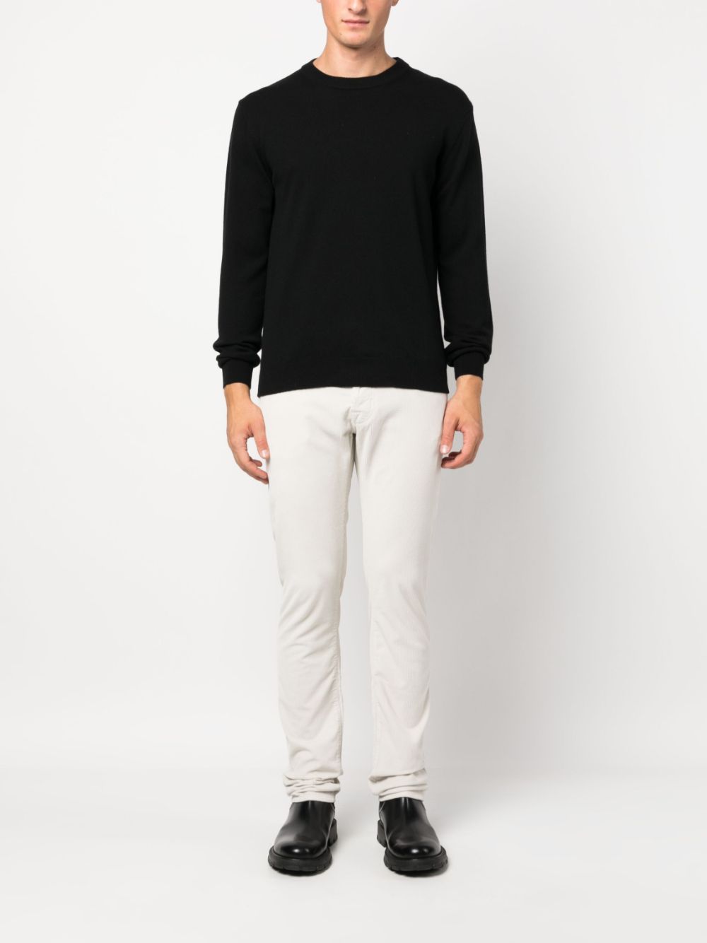 Jacob Cohën low-rise slim-cut Corduroy Trousers White Men Regular-Fit & Straight Leg Pants Maison-Kitsune
