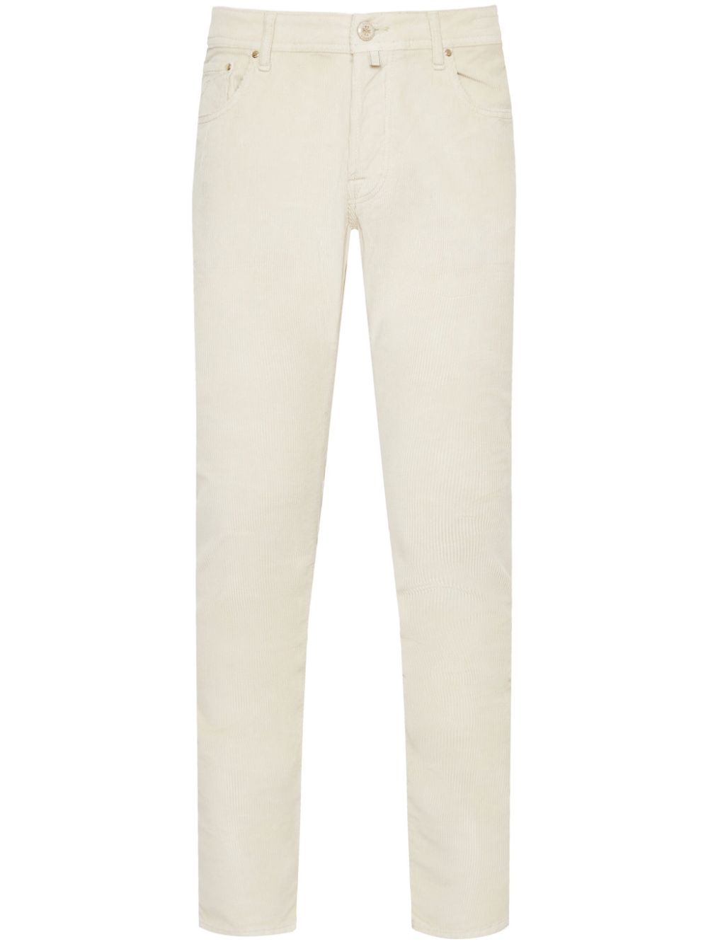 Jacob Cohën Bard Trousers White Maison-Kitsune Men Regular-Fit & Straight Leg Pants