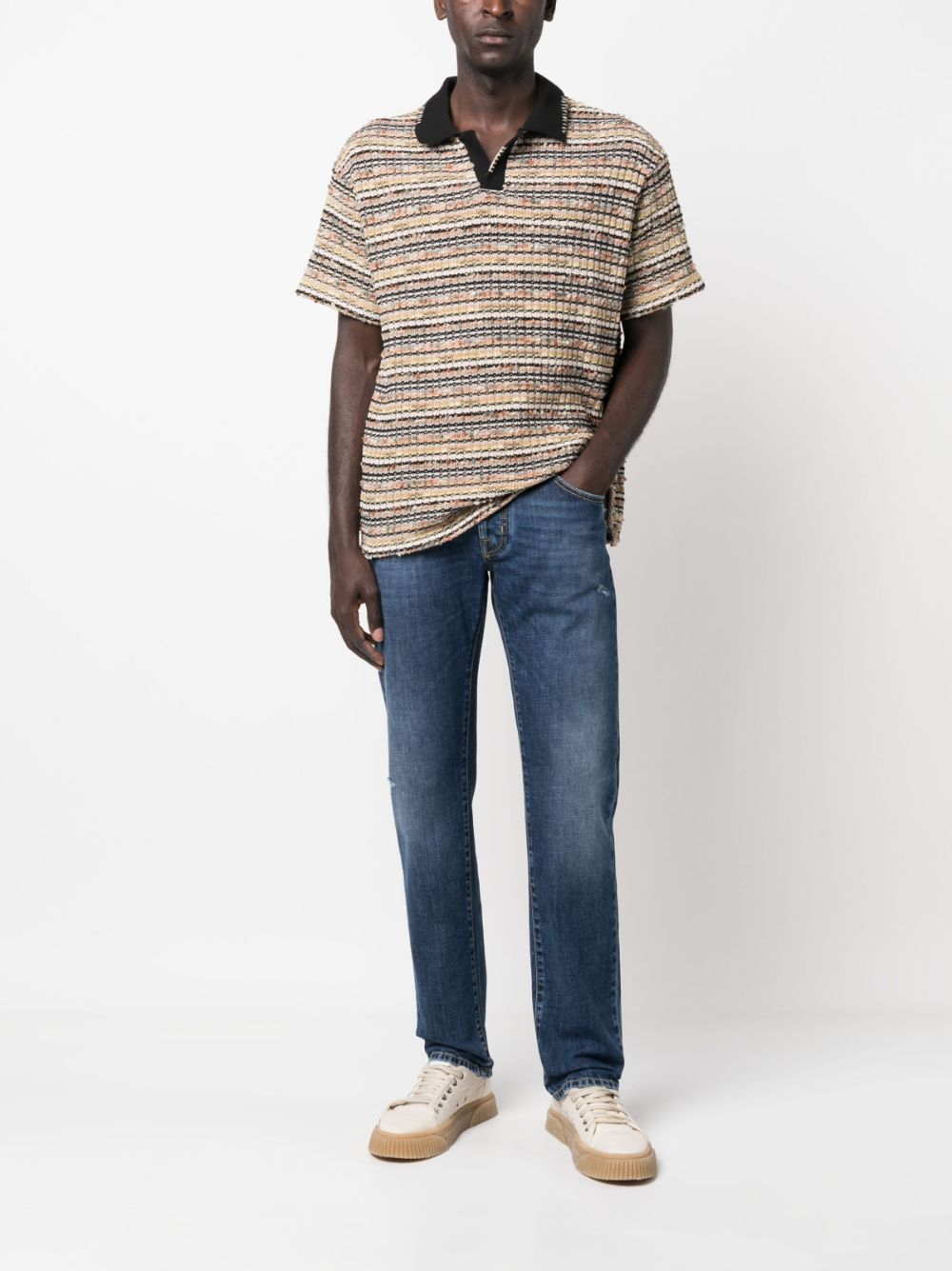 Maison-Kitsune Regular & Straight-Leg Jeans Men Jacob Cohën distressed-effect straight-leg Jeans Blue