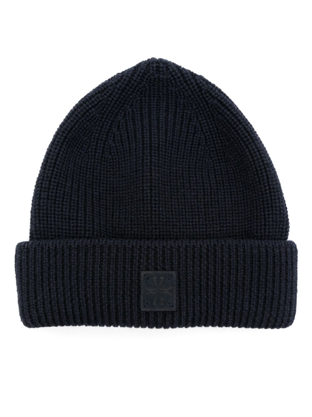 Maison-Kitsune Hats Men Jacob Cohën logo-patch Beanie Hat Blue