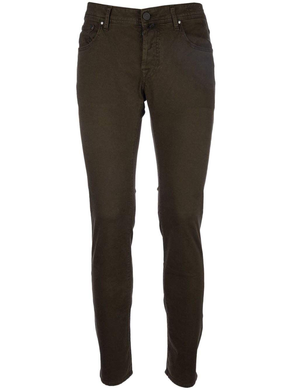 Jacob Cohën logo-embroidered Jeans Brown Men Skinny Jeans Maison-Kitsune