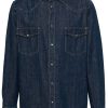 Maison-Kitsune Shirts Men Jacob Cohën Western Shirt Blue