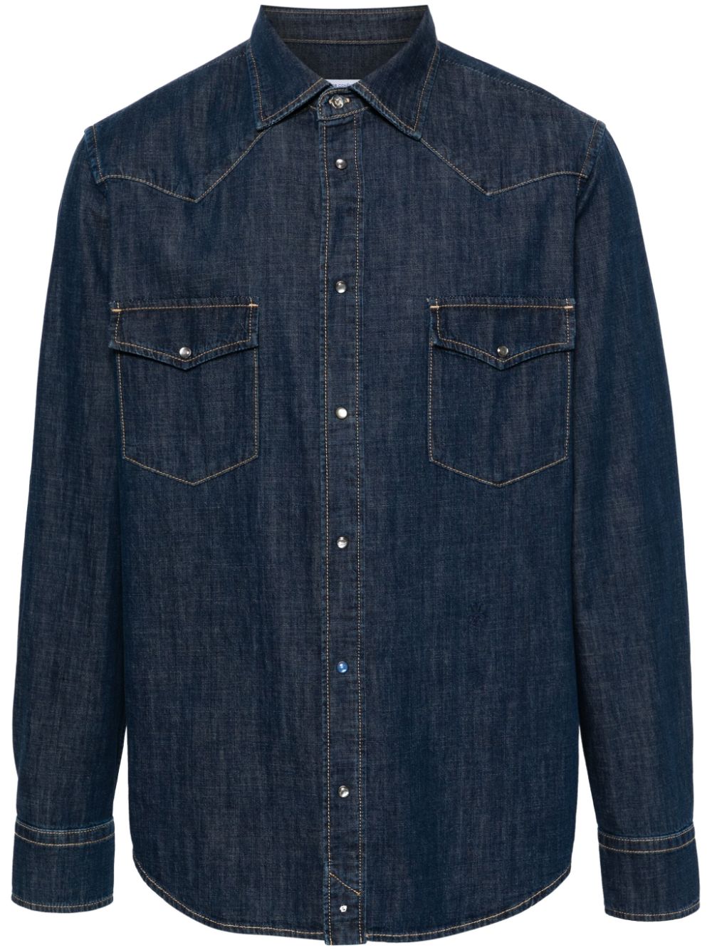 Maison-Kitsune Shirts Men Jacob Cohën Western Shirt Blue