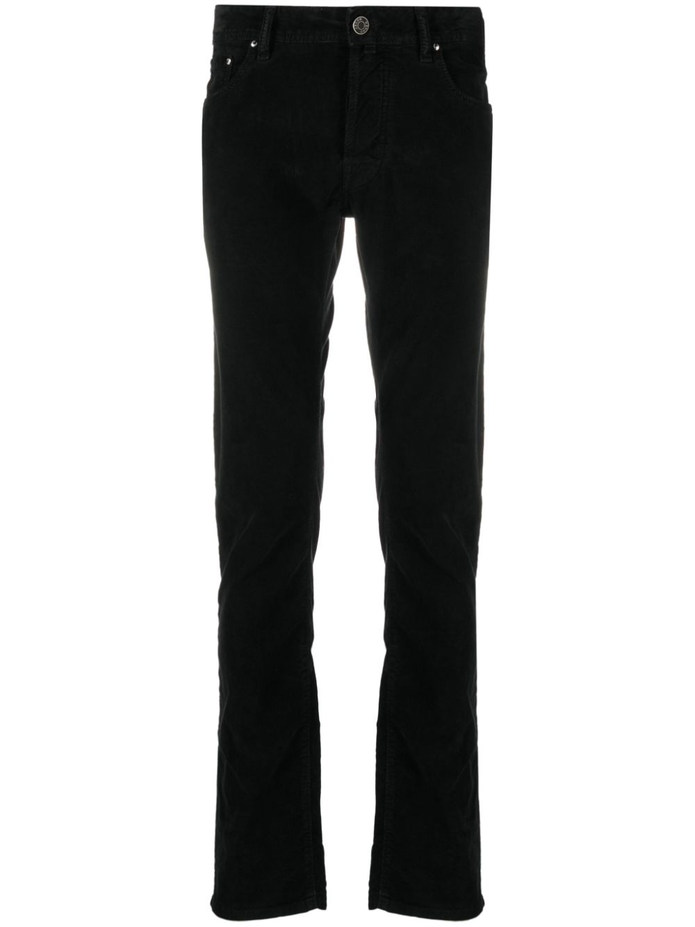 Maison-Kitsune Chinos Men Jacob Cohën Bard Velour stretch-cotton Trousers Black