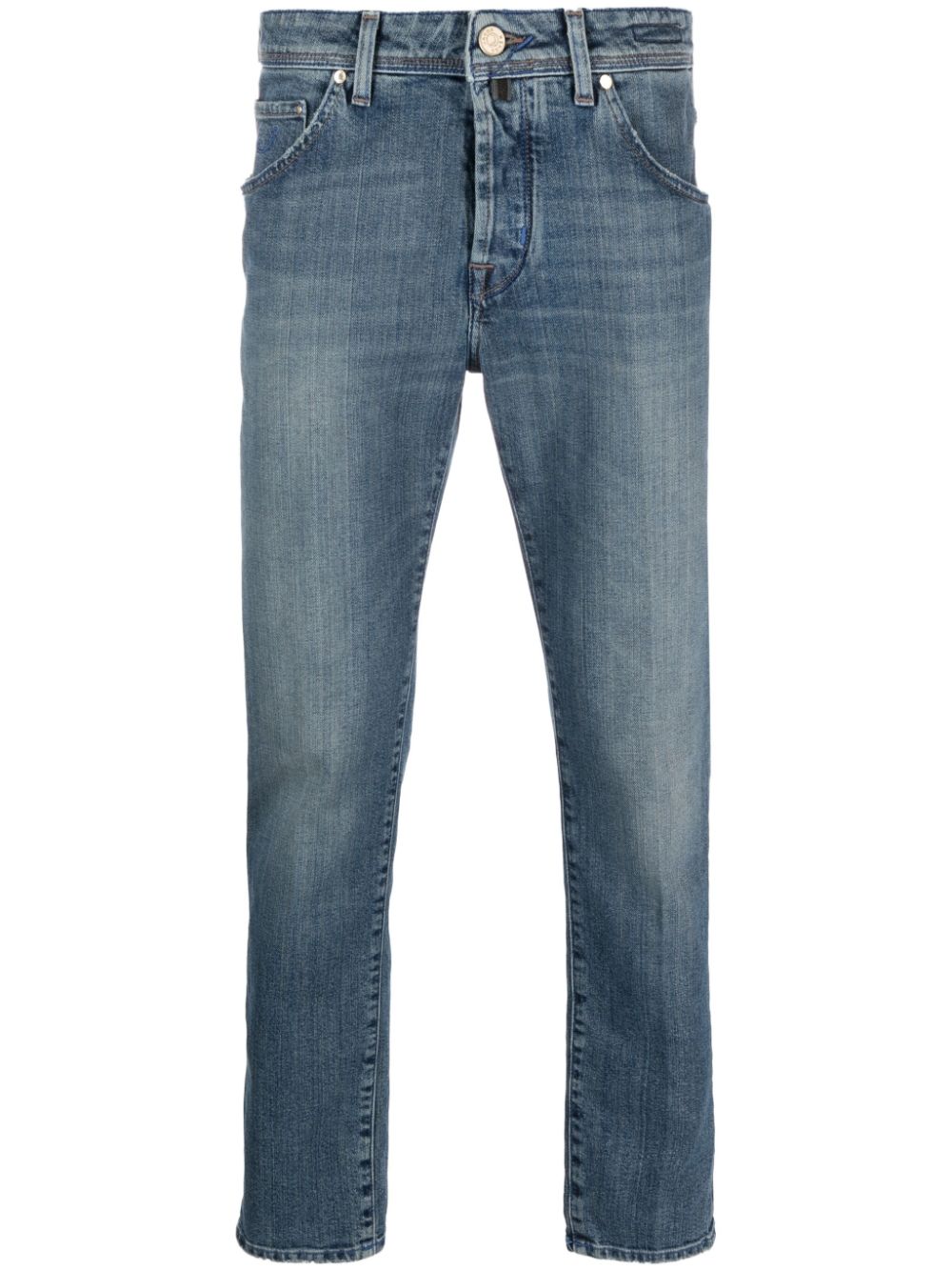 Maison-Kitsune Tapered Jeans Men Jacob Cohën Scott low-rise Tapered Jeans Blue