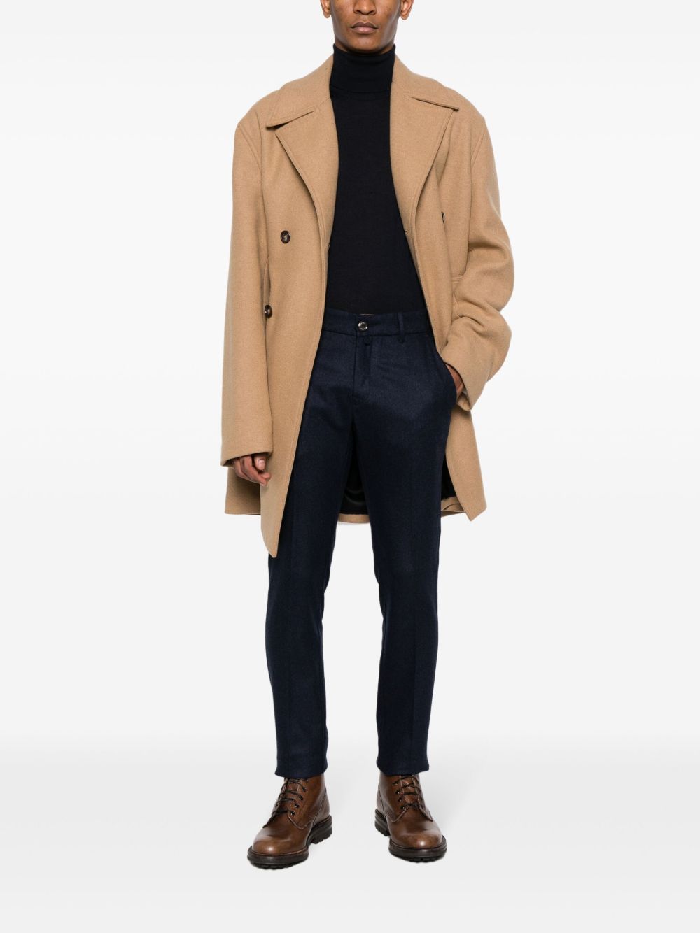 Maison-Kitsune Jacob Cohën skinny-cut Virgin wool-blend Trousers Blue Men Skinny Pants