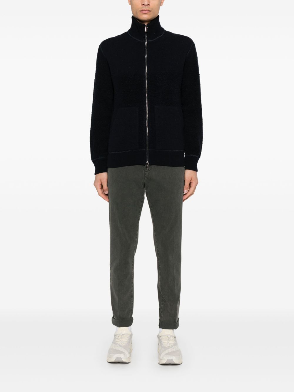 Jacob Cohën Bouclé Jacket Blue Men Bomber Jackets Maison-Kitsune