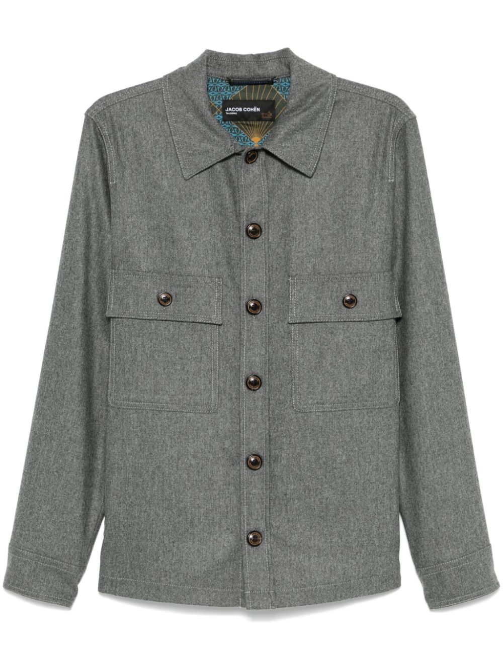 Maison-Kitsune Shirt Jackets Men Jacob Cohën Mélange Jacket Grey