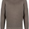 Maison-Kitsune Knitted Sweaters Men Jacob Cohën logo-patch fine-knit Jumper Brown