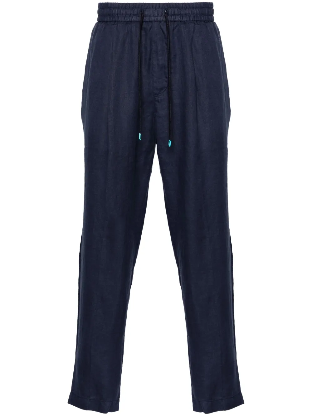Maison-Kitsune Tapered Pants Men Jacob Cohën Daniel Linen Tapered Trousers Blue