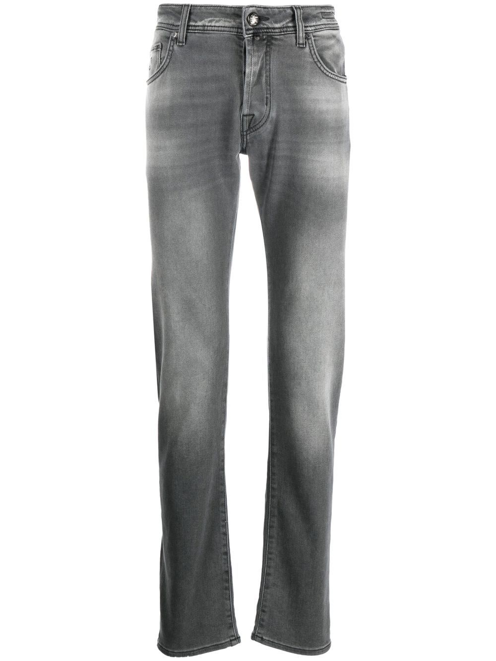 Maison-Kitsune Regular & Straight-Leg Jeans Men Jacob Cohën Stonewashed straight-leg Jeans Grey