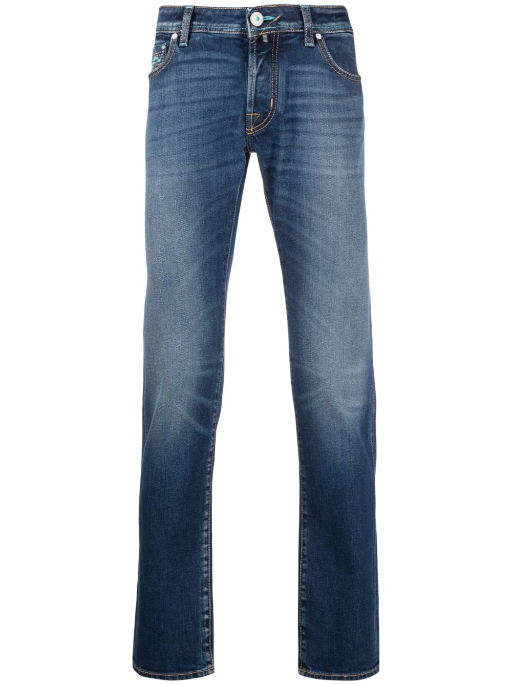 Jacob Cohën embroidered-logo slim-fit Jeans Blue Maison-Kitsune Men Slim-Fit Jeans