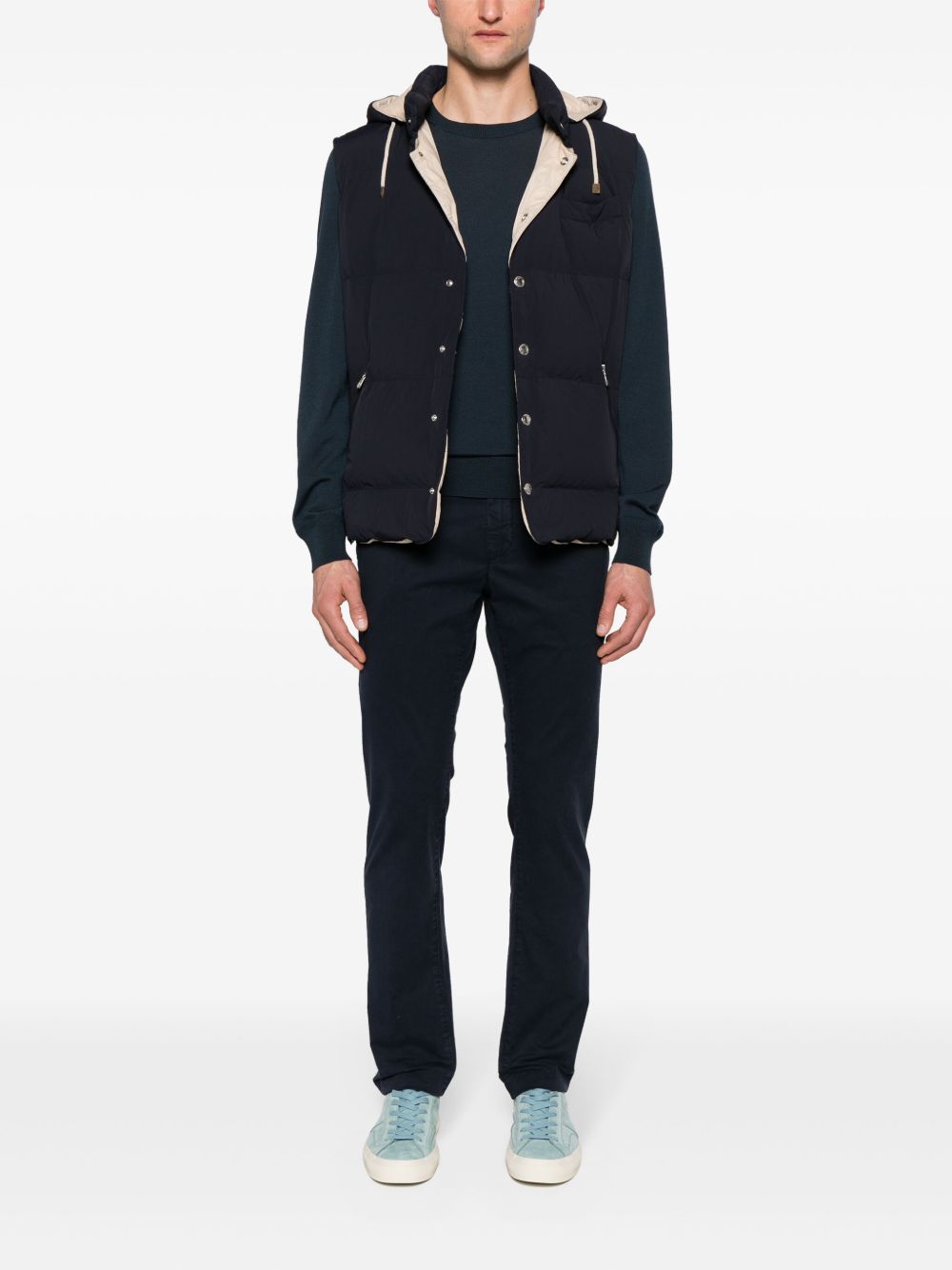 Jacob Cohën Bobby Slim Chino Trousers Blue Men Chinos Maison-Kitsune