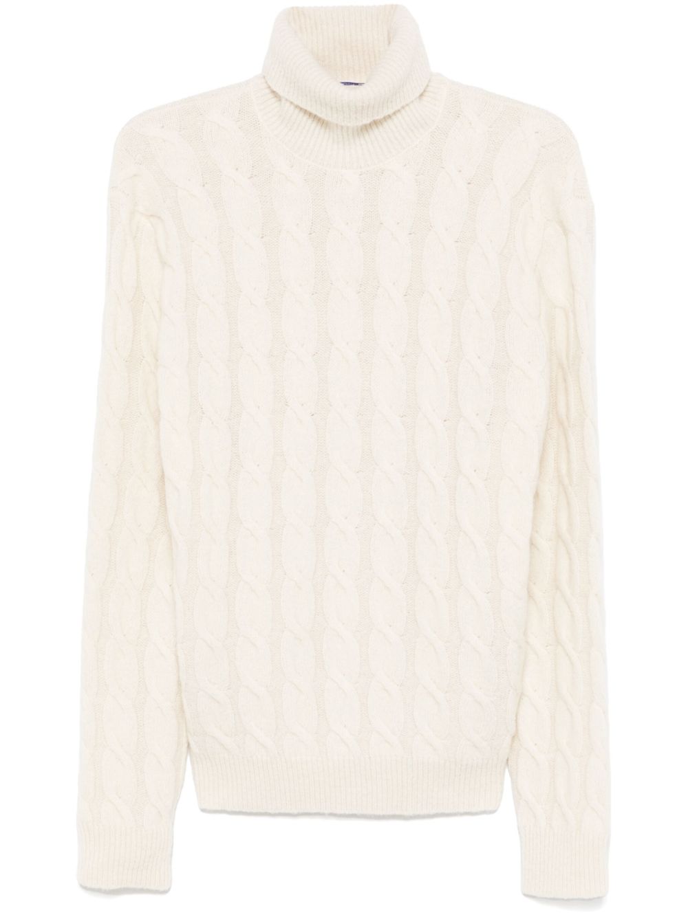Maison-Kitsune Knitted Sweaters Men Jacob Cohën cable-knit Sweater White