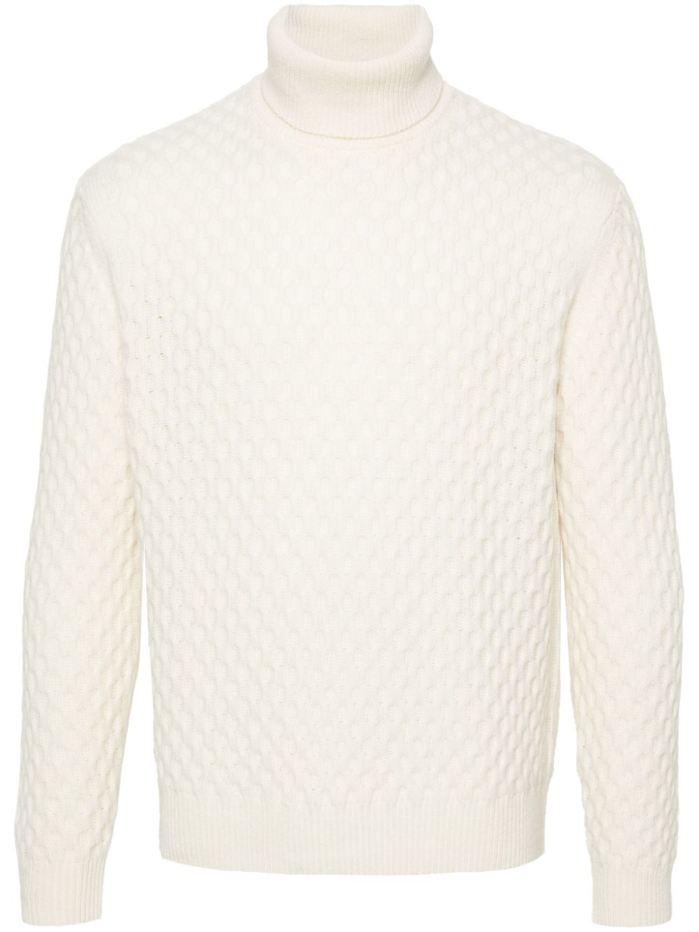Men Knitted Sweaters Maison-Kitsune Jacob Cohën textured-finish Jumper Neutrals