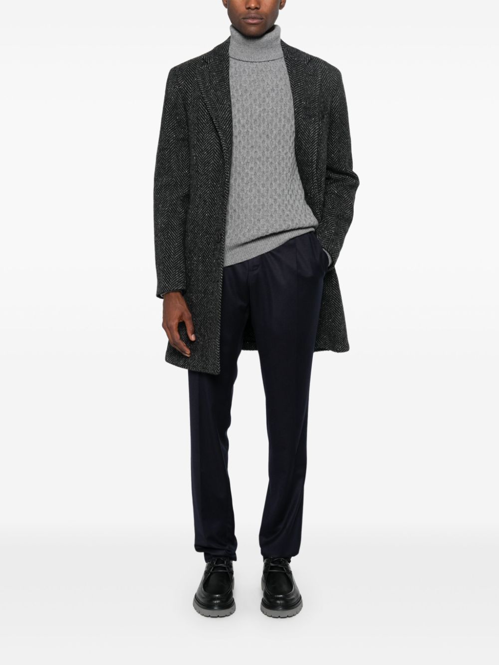 Maison-Kitsune Jacob Cohën Wool Jumper Grey Men Knitted Sweaters