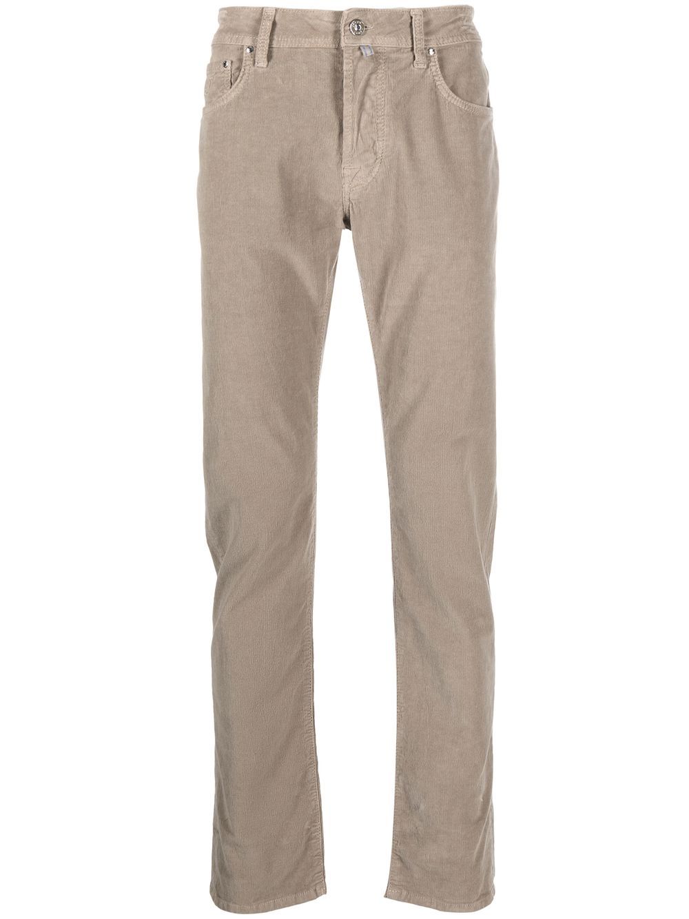 Men Skinny Pants Maison-Kitsune Jacob Cohën skinny-cut logo-patch Trousers Neutrals