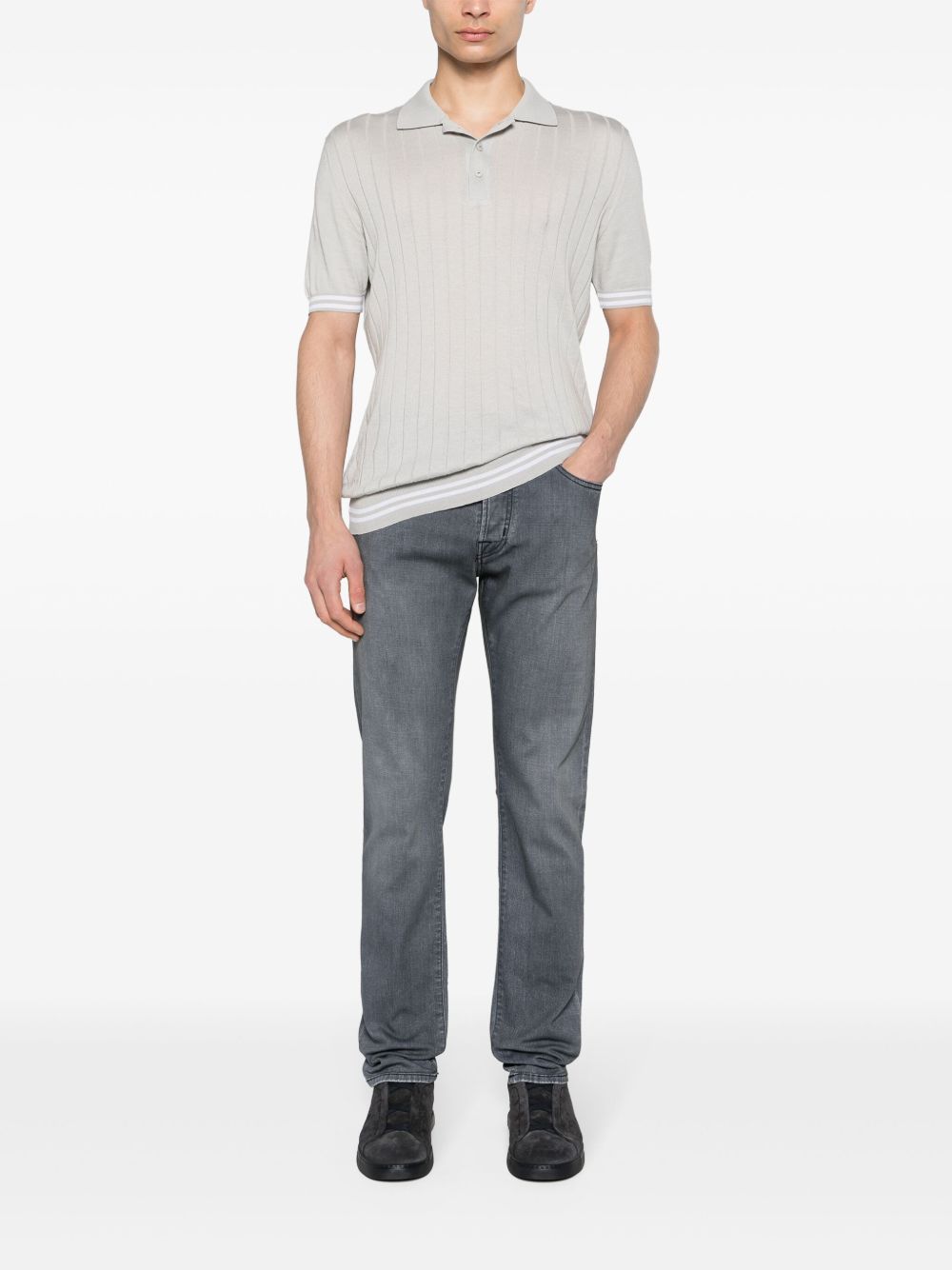 Maison-Kitsune Jacob Cohën Bard mid-rise slim-fit Jeans Grey Men Slim-Fit Jeans