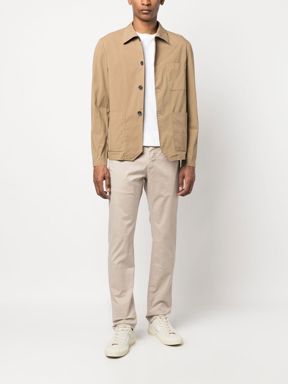 Jacob Cohën logo-patch straight-leg Trousers Neutrals Maison-Kitsune Men Regular-Fit & Straight Leg Pants