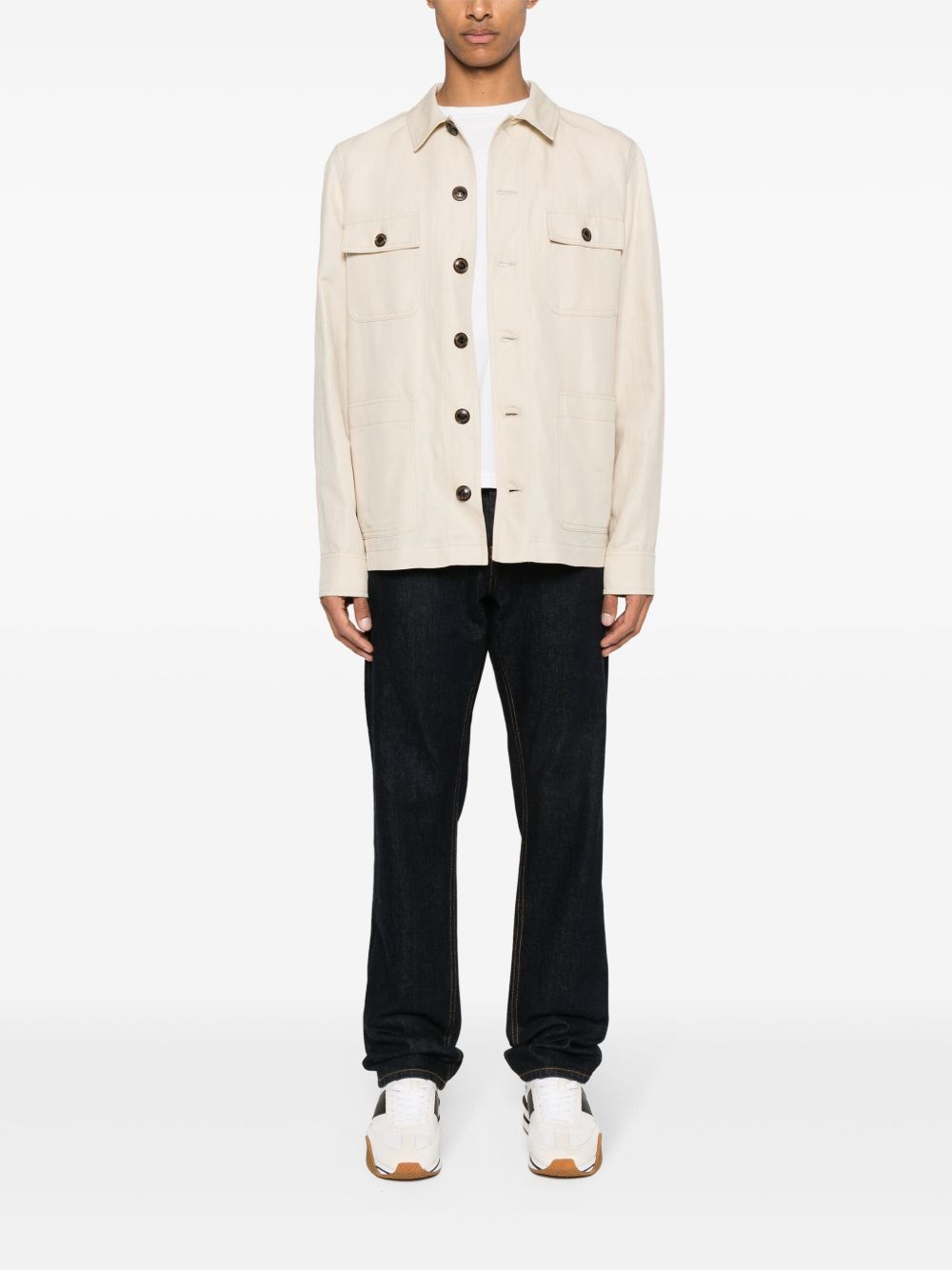 Men Shirt Jackets Maison-Kitsune Jacob Cohën Twill Shirt Jacket Neutrals