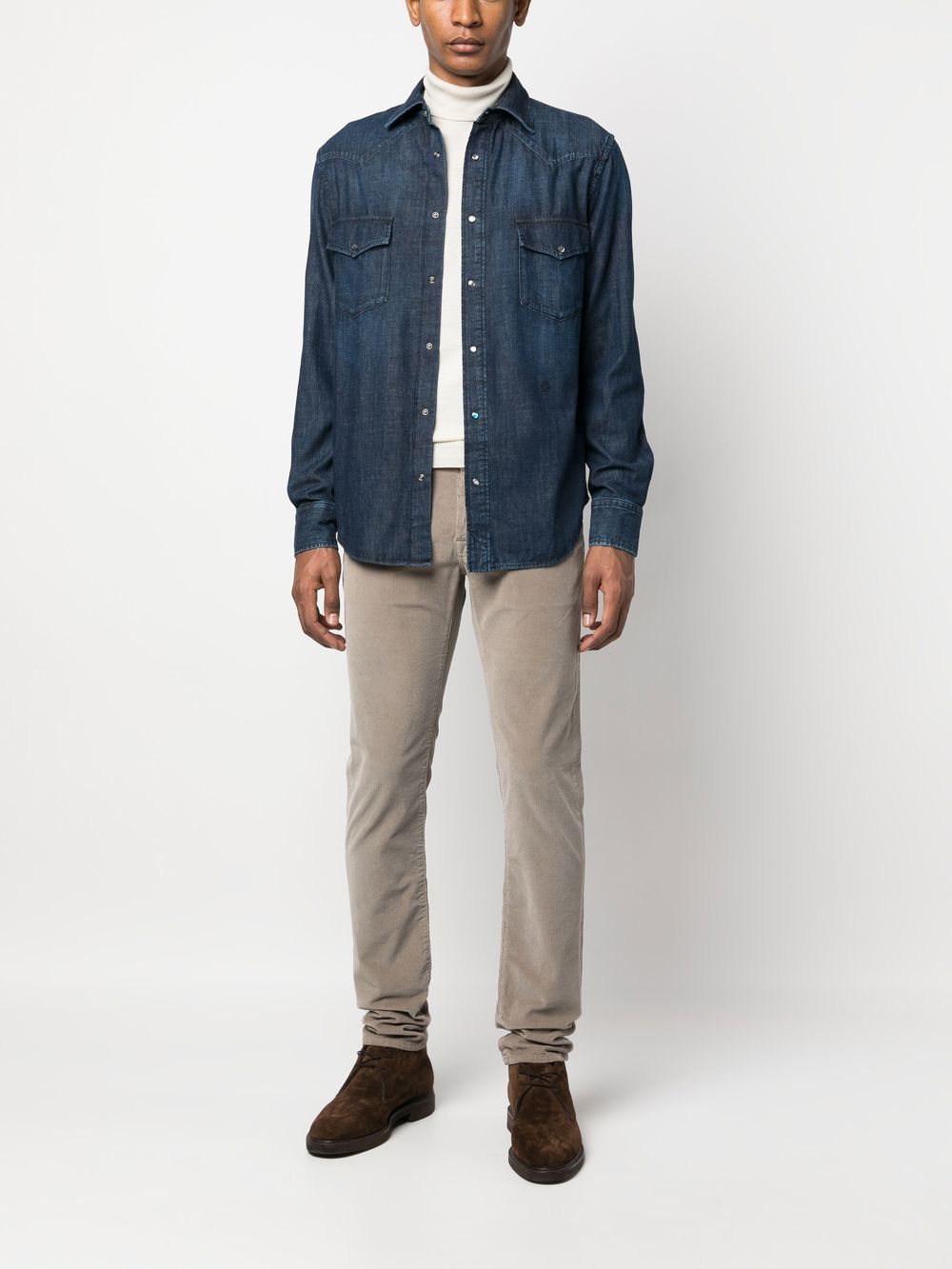 Jacob Cohën Corduroy slim-fit Trousers Brown Maison-Kitsune Men Skinny Pants
