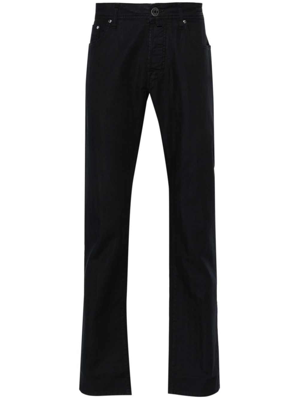 Maison-Kitsune Jacob Cohën scarf-detail Straight Trousers Blue Men Regular-Fit & Straight Leg Pants