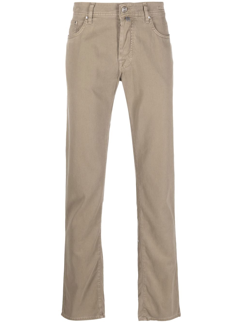 Jacob Cohën straight-leg Mid Rise Trousers Brown Maison-Kitsune Men Regular-Fit & Straight Leg Pants