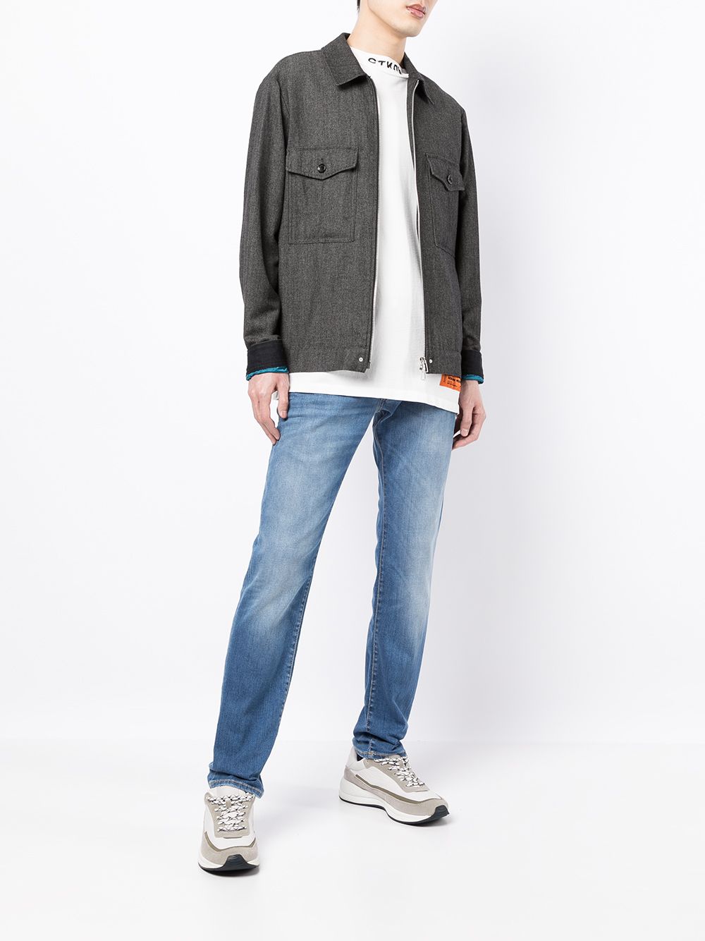 Maison-Kitsune Regular & Straight-Leg Jeans Men Jacob Cohën logo-embroidered Distressed Jeans Blue
