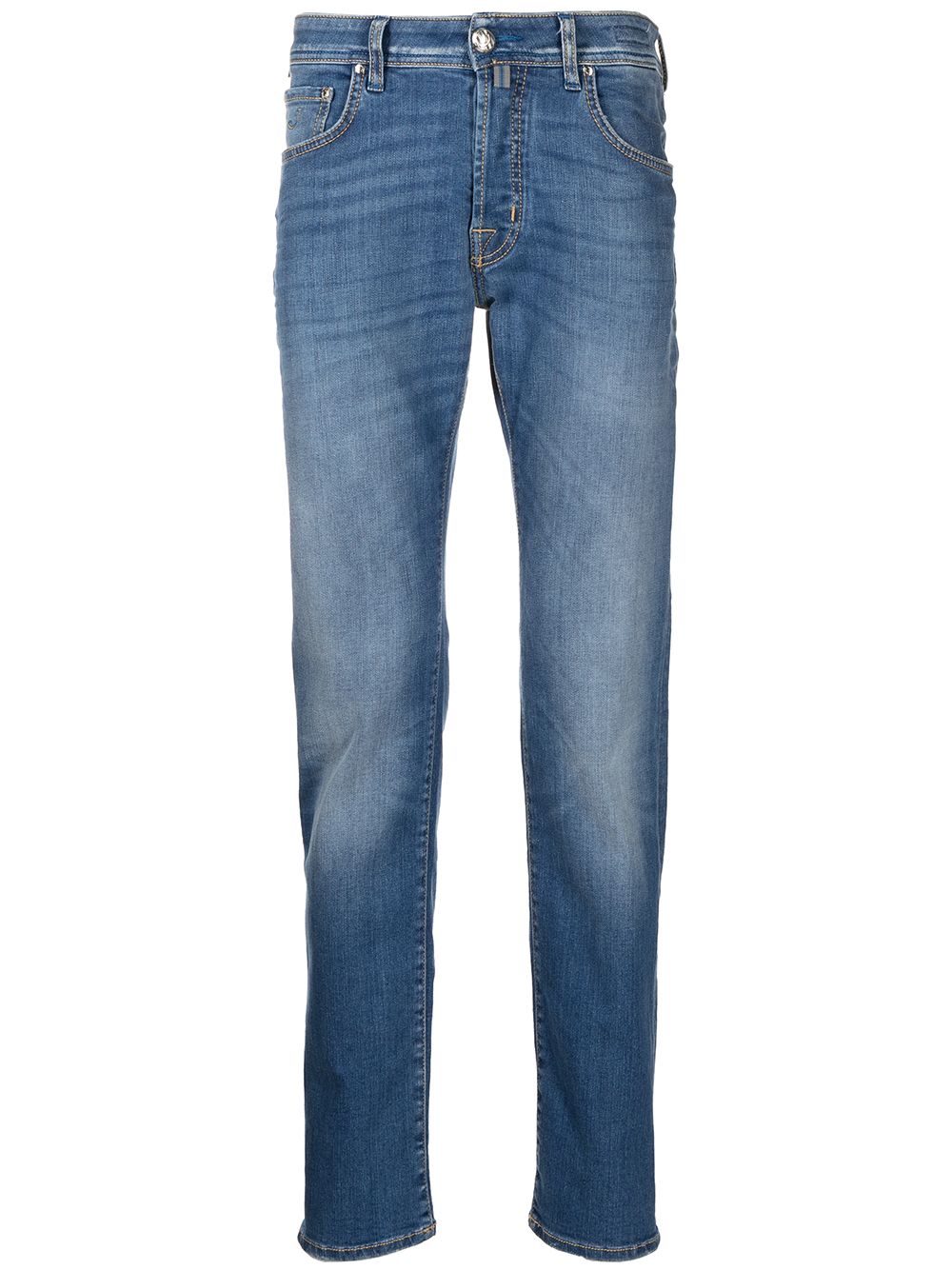 Maison-Kitsune Regular & Straight-Leg Jeans Men Jacob Cohën logo-embroidered Distressed Jeans Blue