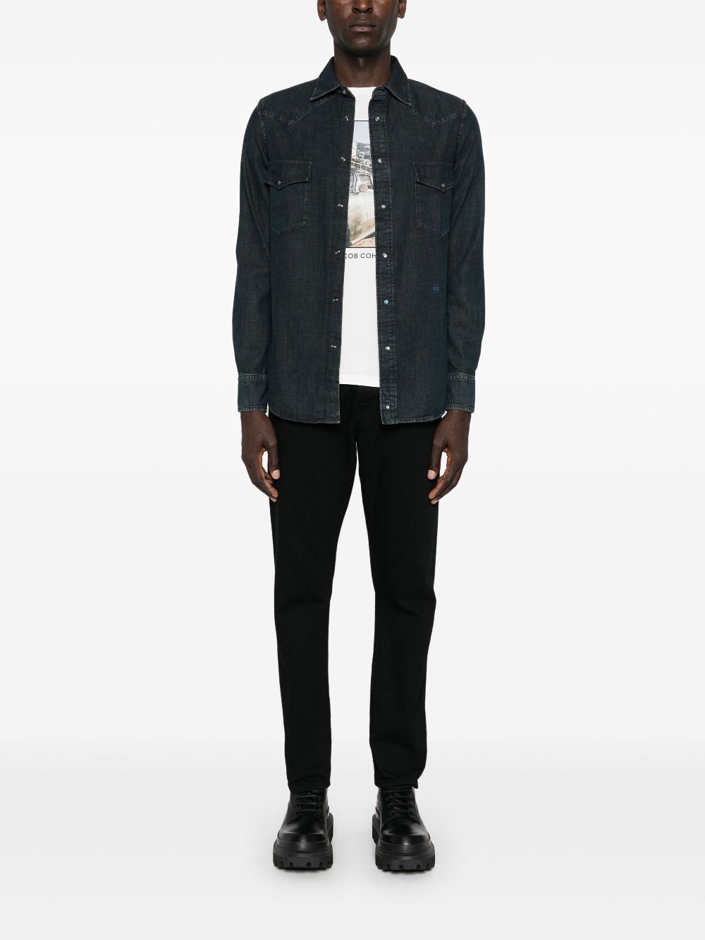 Maison-Kitsune Jacob Cohën Denim Shirt Blue Men Shirts