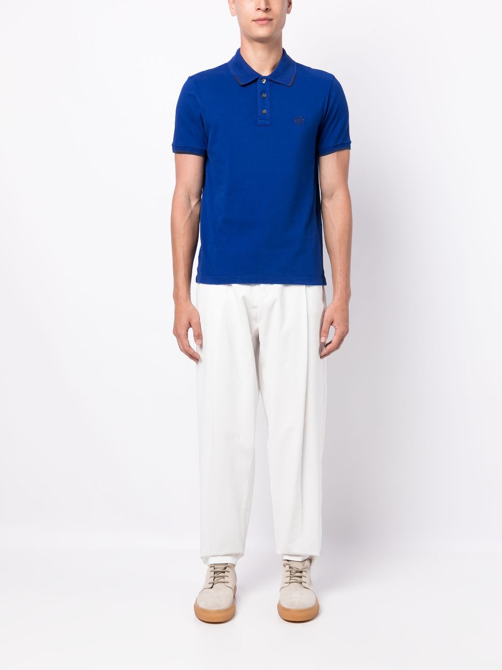 Jacob Cohën logo-embroidered Cotton Polo Shirt Blue Maison-Kitsune Men Polo Shirts