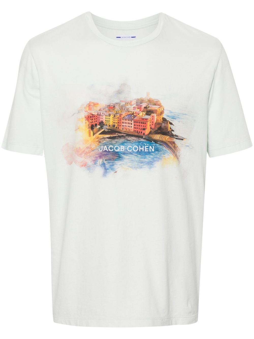 Maison-Kitsune T-Shirts Men Jacob Cohën illustration-print Cotton T-shirt Green