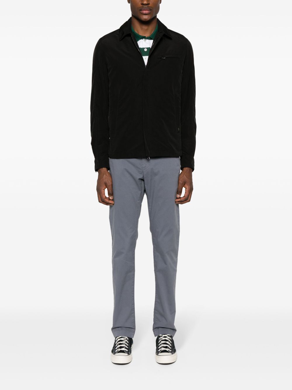 Maison-Kitsune Tapered Pants Men Jacob Cohën logo-patch Trousers Grey