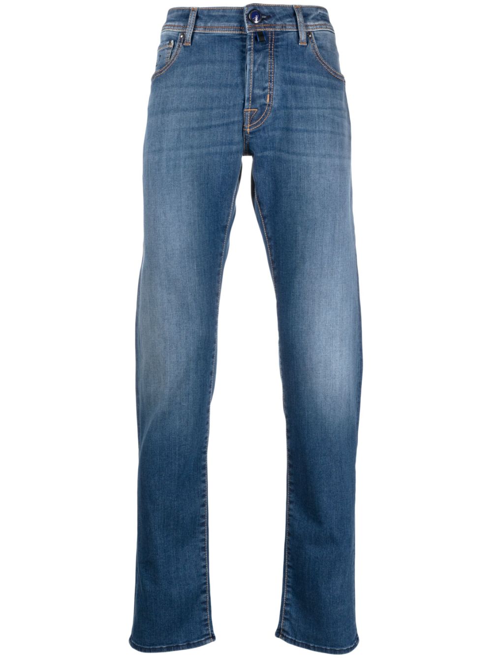 Maison-Kitsune Regular & Straight-Leg Jeans Men Jacob Cohën mid-rise handkerchief-detail Jeans Blue