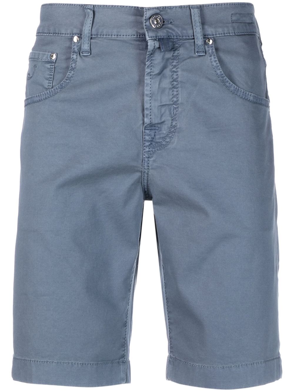 Jacob Cohën logo-patch Straight Shorts Blue Maison-Kitsune Men Bermuda Shorts