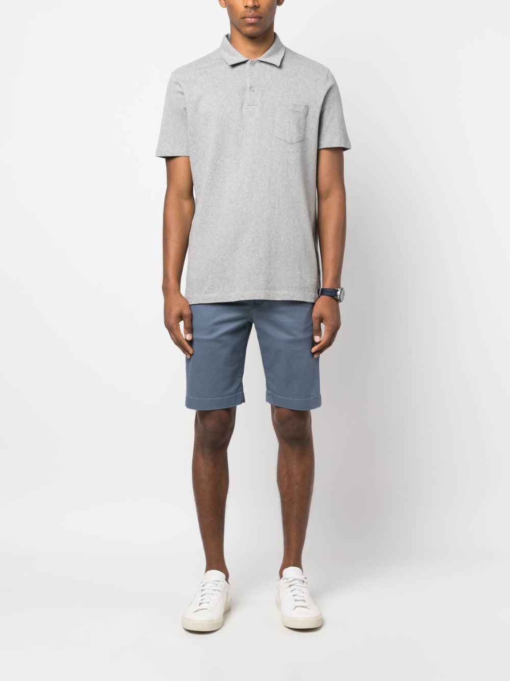 Jacob Cohën logo-patch Straight Shorts Blue Maison-Kitsune Men Bermuda Shorts