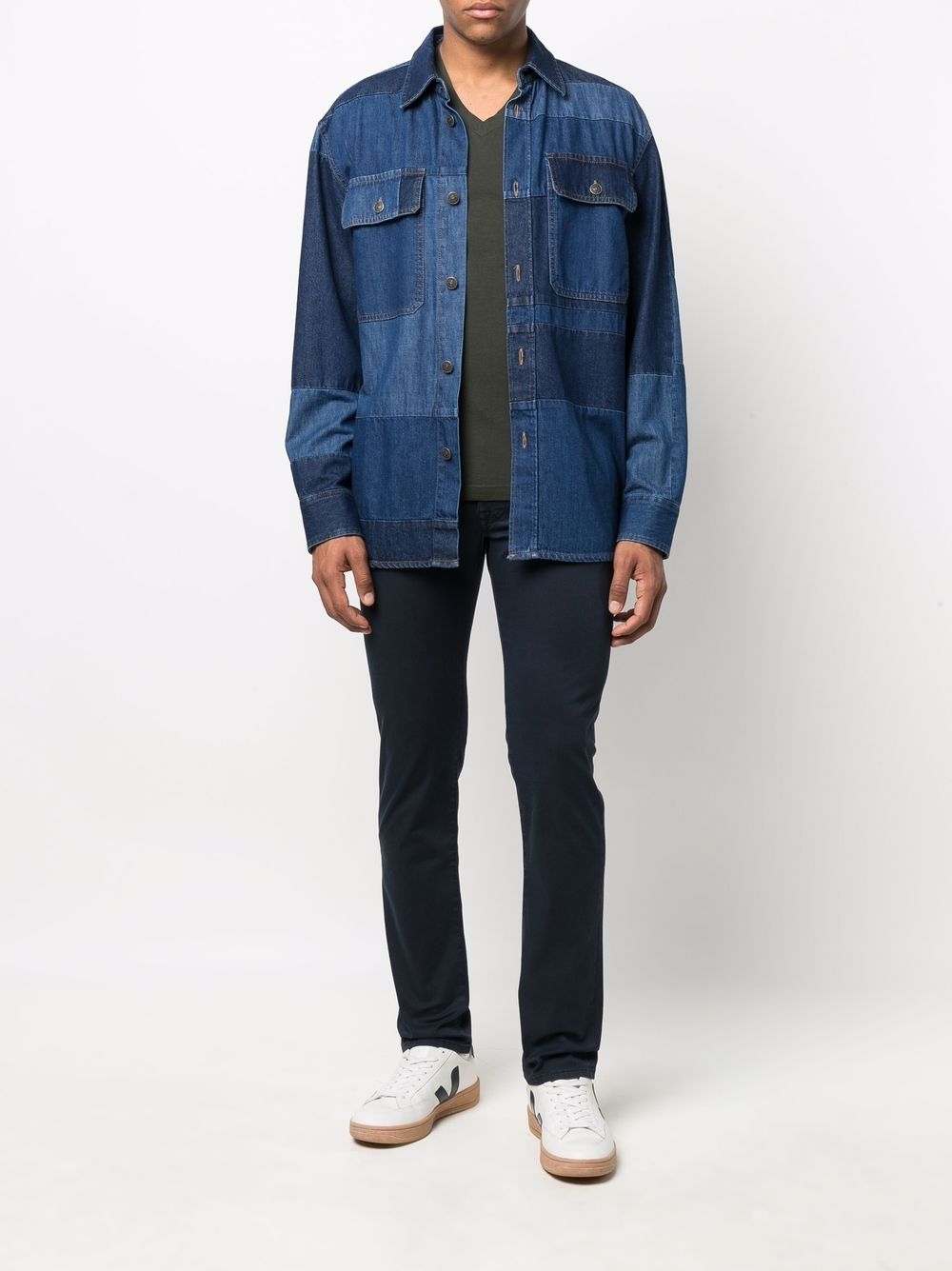 Men Regular-Fit & Straight Leg Pants Maison-Kitsune Jacob Cohën low-rise Skinny Trousers Blue