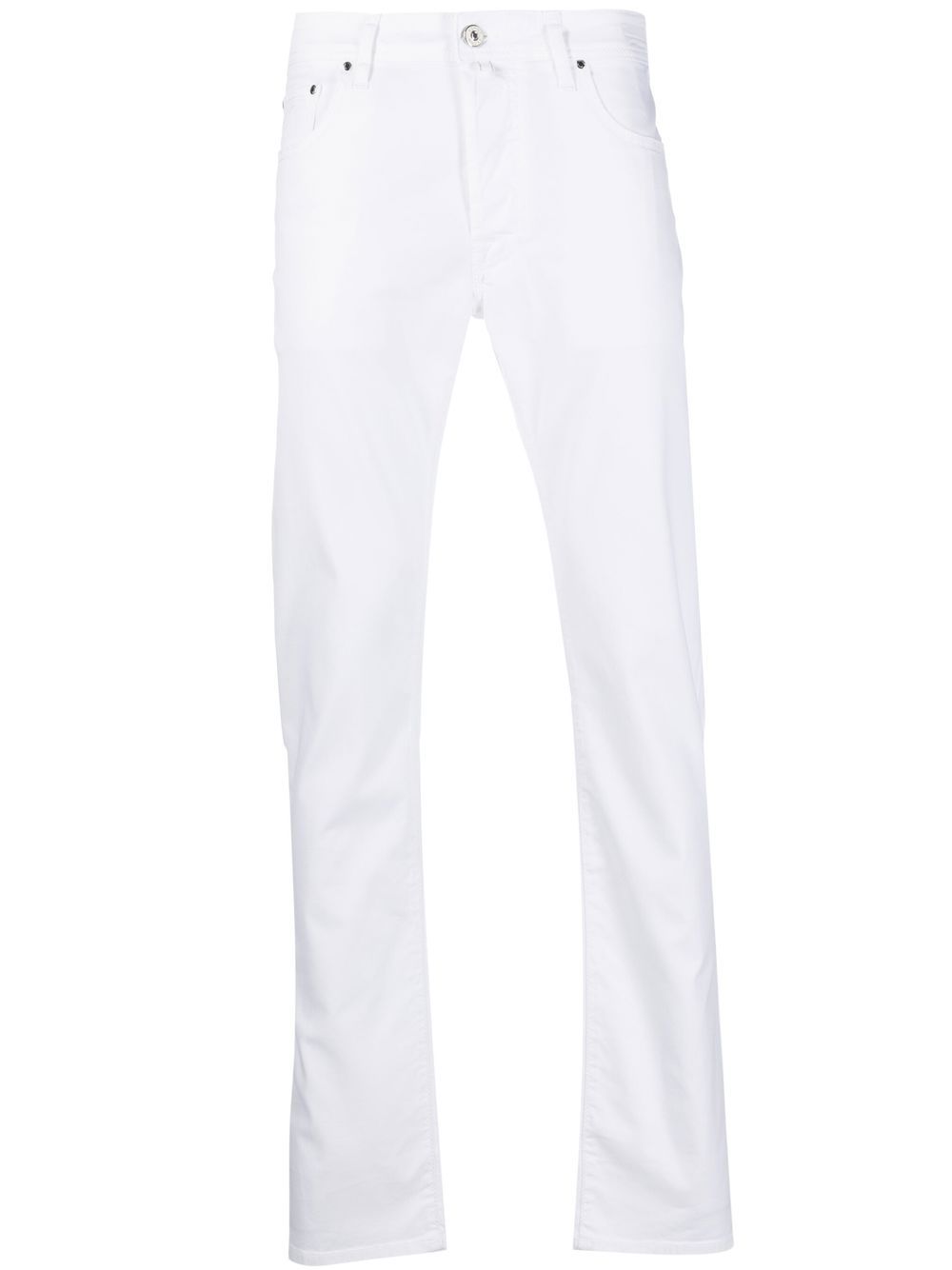 Maison-Kitsune Regular & Straight-Leg Jeans Men Jacob Cohën attached-scarf straight-leg Jeans White