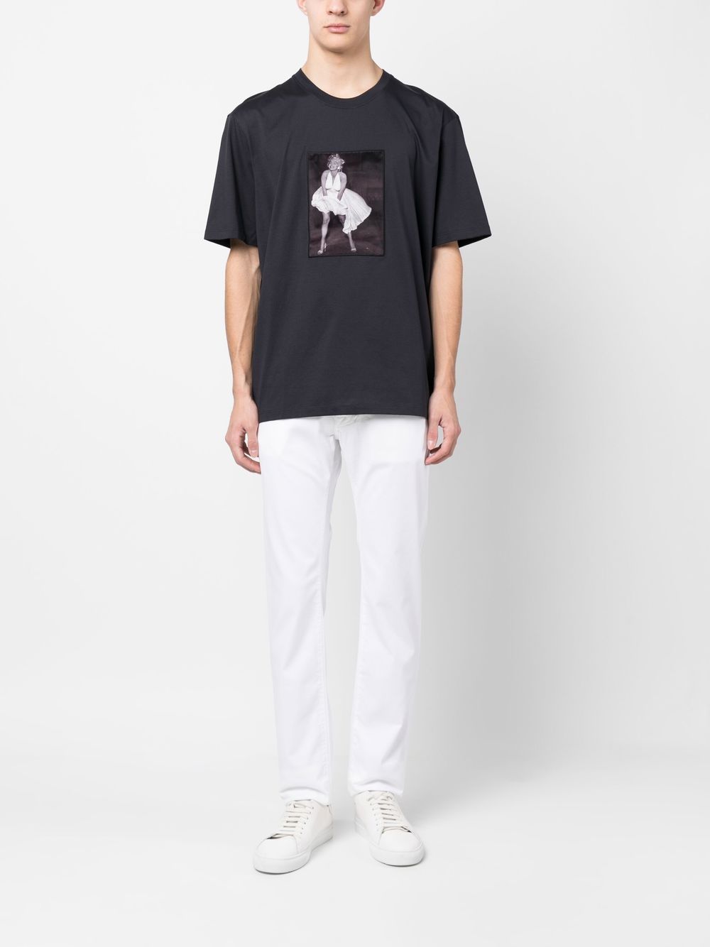 Maison-Kitsune Regular & Straight-Leg Jeans Men Jacob Cohën attached-scarf straight-leg Jeans White