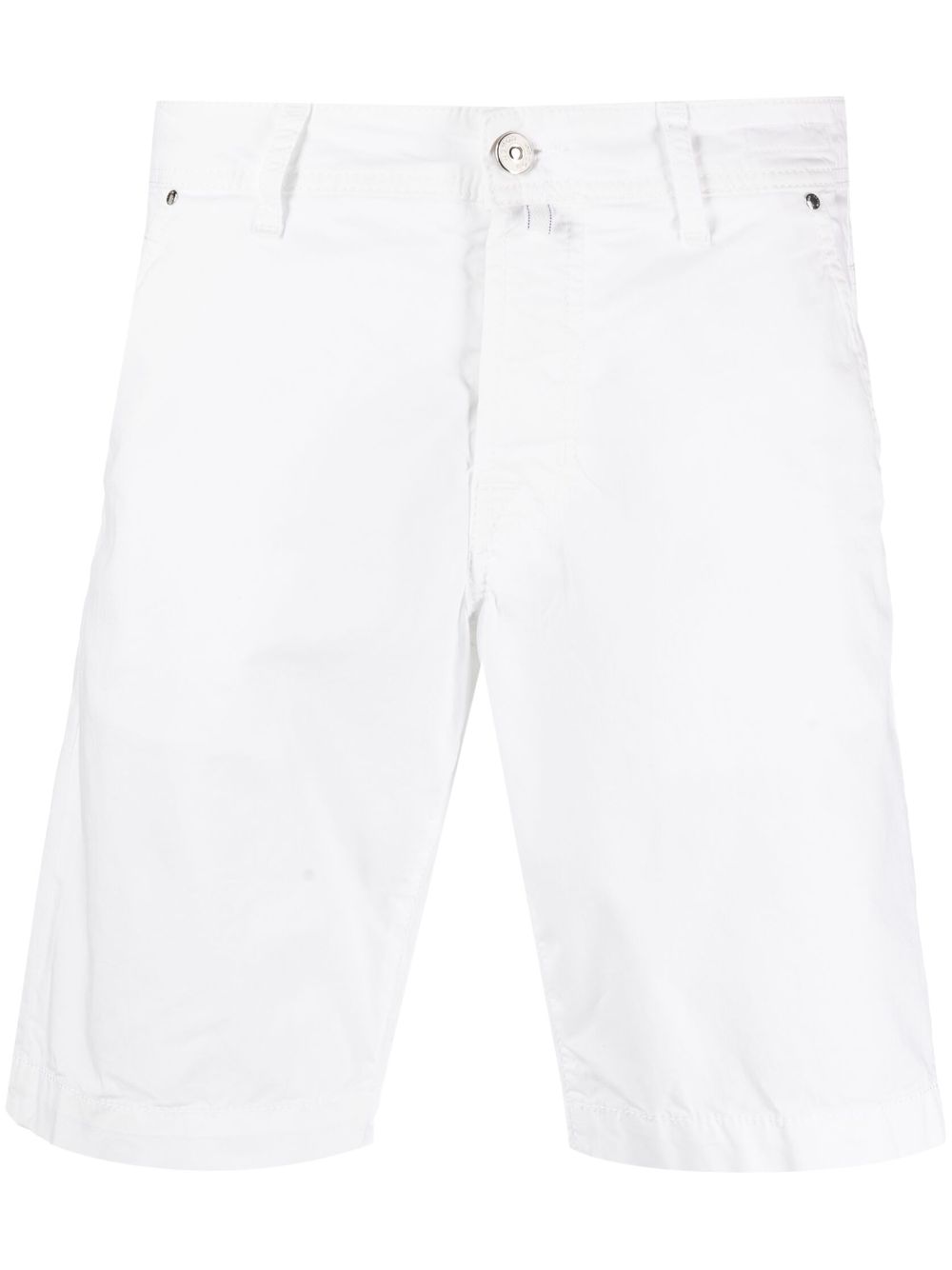 Jacob Cohën logo-patch Cotton Shorts White Men Bermuda Shorts Maison-Kitsune