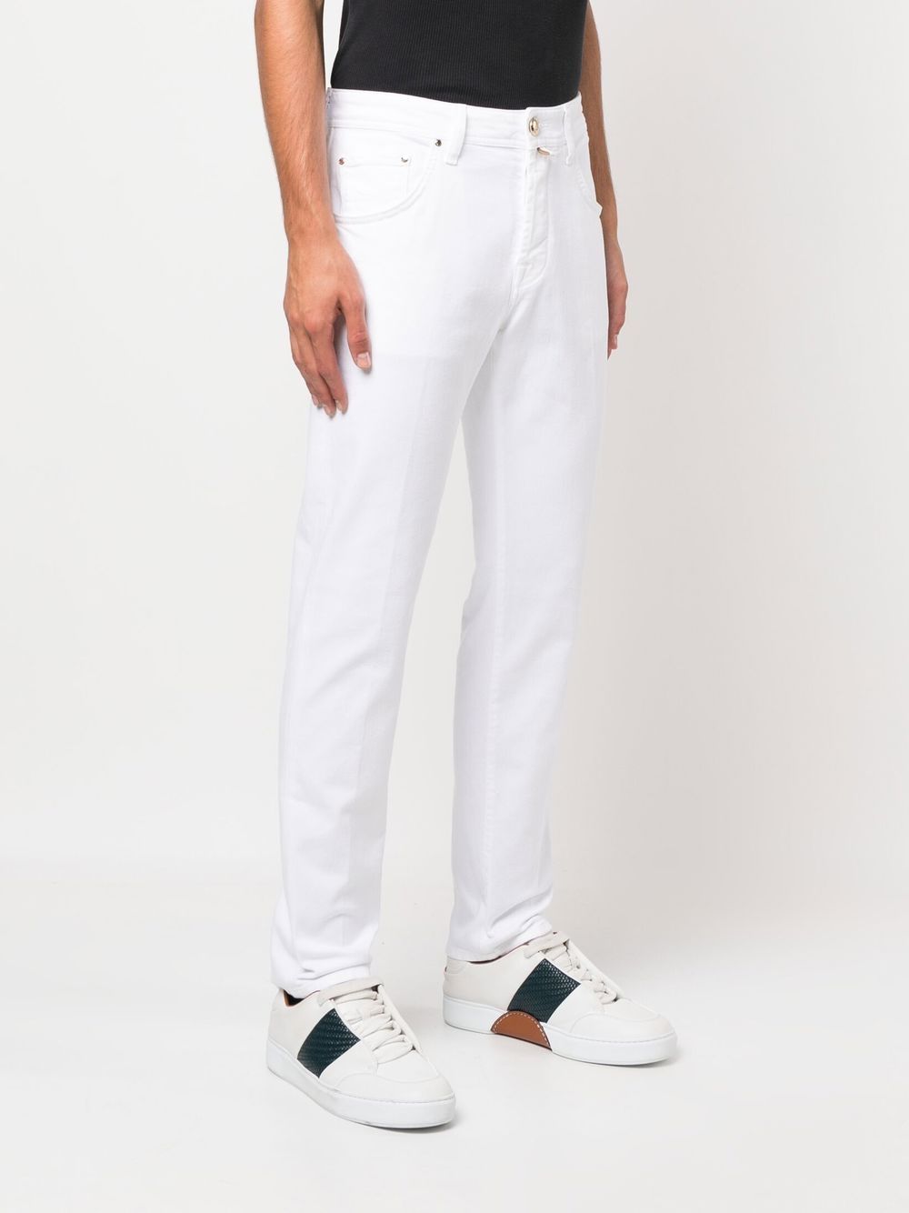 Maison-Kitsune Regular-Fit & Straight Leg Pants Men Jacob Cohën logo-patch straight-leg Jeans White