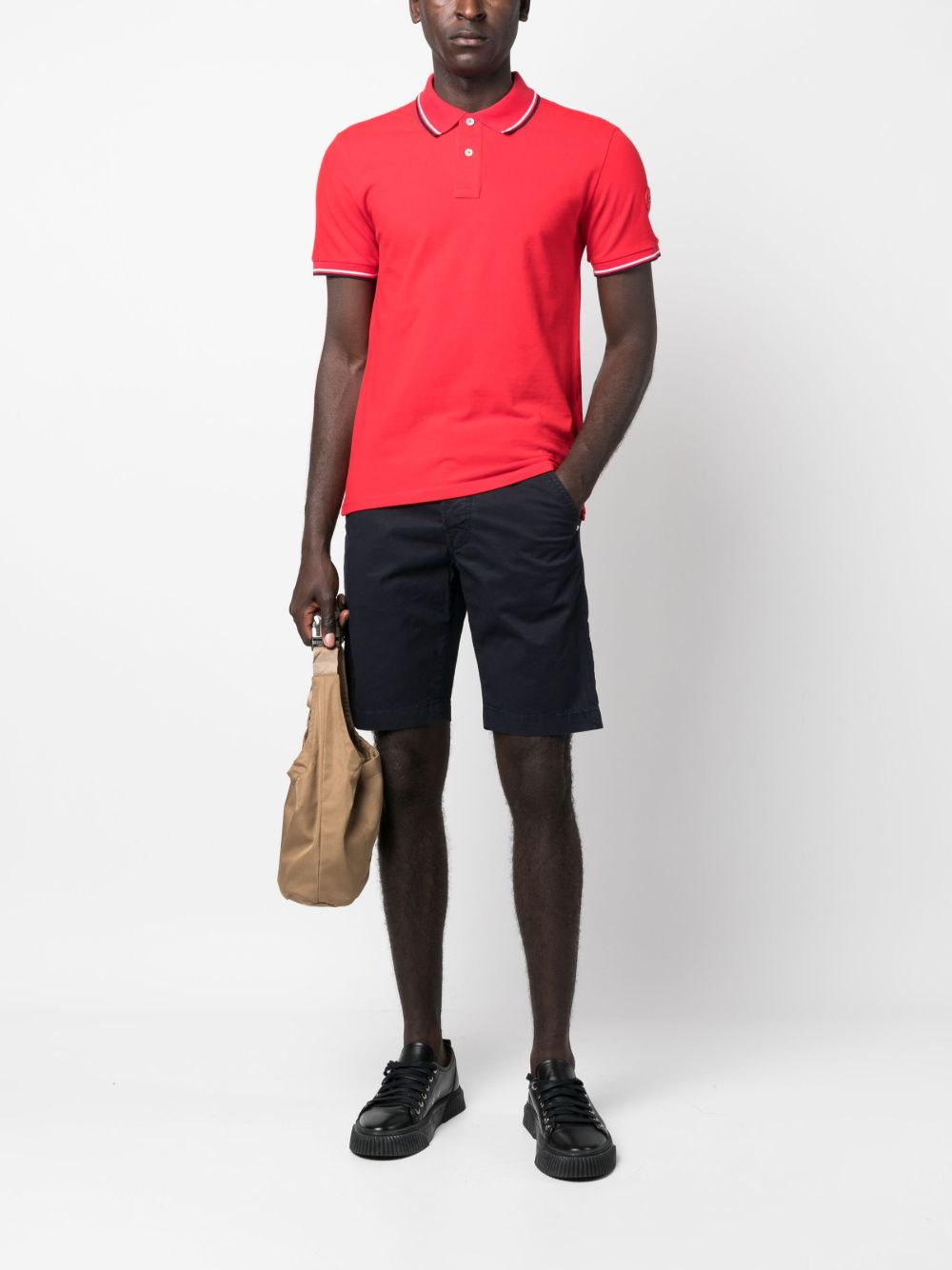 Jacob Cohën logo-patch Cotton Bermuda Shorts Blue Men Bermuda Shorts Maison-Kitsune