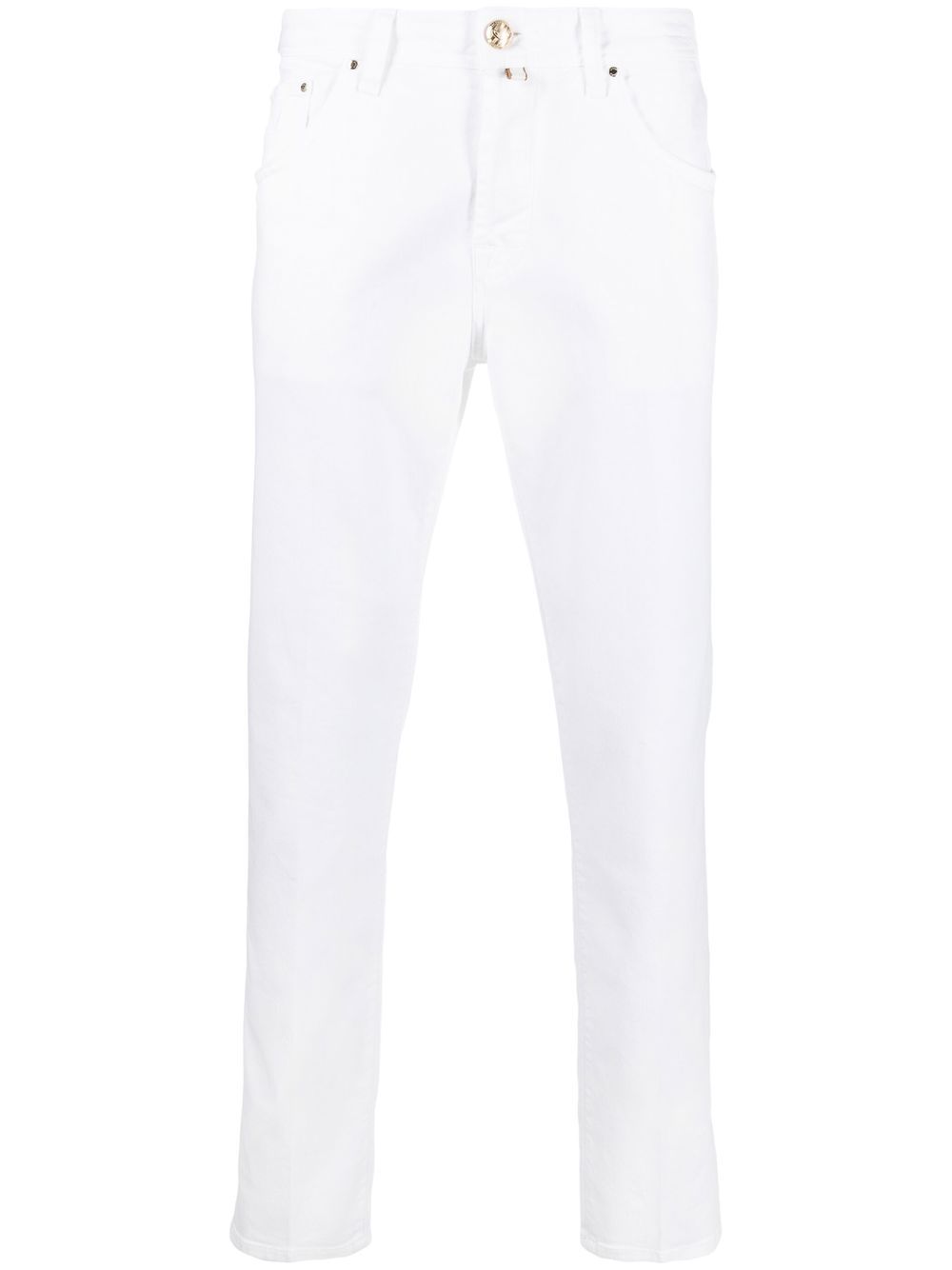 Maison-Kitsune Regular-Fit & Straight Leg Pants Men Jacob Cohën logo-patch straight-leg Jeans White